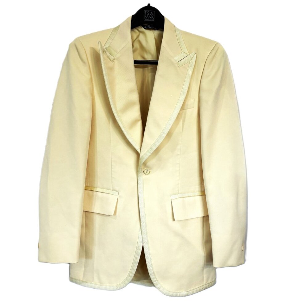 70's "After Six" Yellow Tuxedo Prom Wedding Formal Jacket - Size: 37 x Long